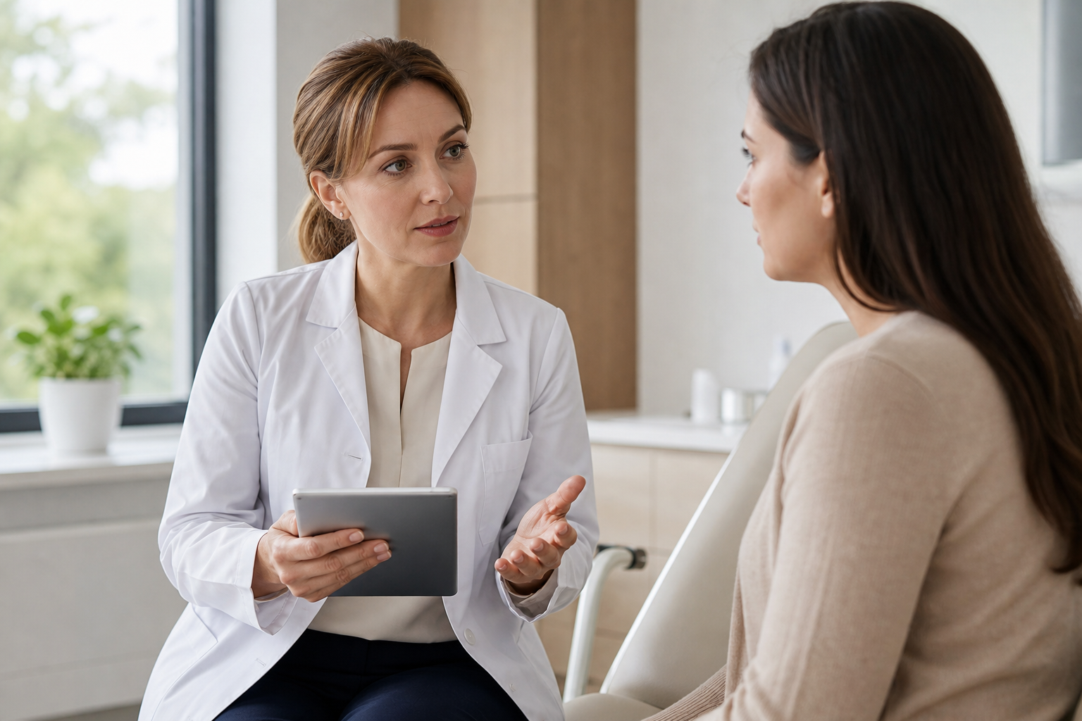 Ginekolog konsultuje opcje leczenia hormonalnego endometriozy